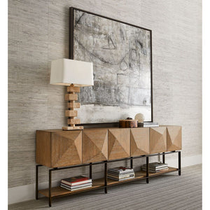 Credenza en madera clara base metálica