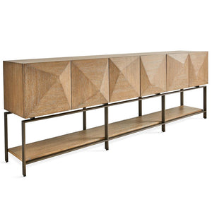 Credenza en madera clara base metálica