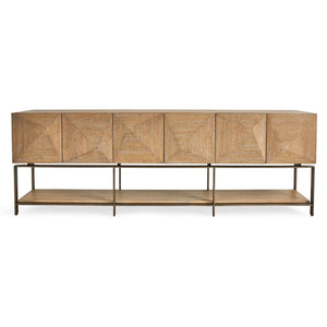 Credenza en madera clara base metálica
