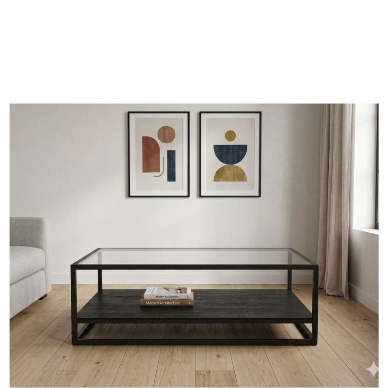 Mesa De Centro Cubierta de Cristal