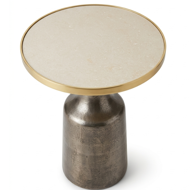 Mesa De Acento Cubierta De Mármol