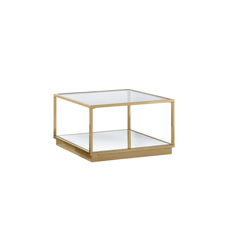 Mesa de centro cromo dorado