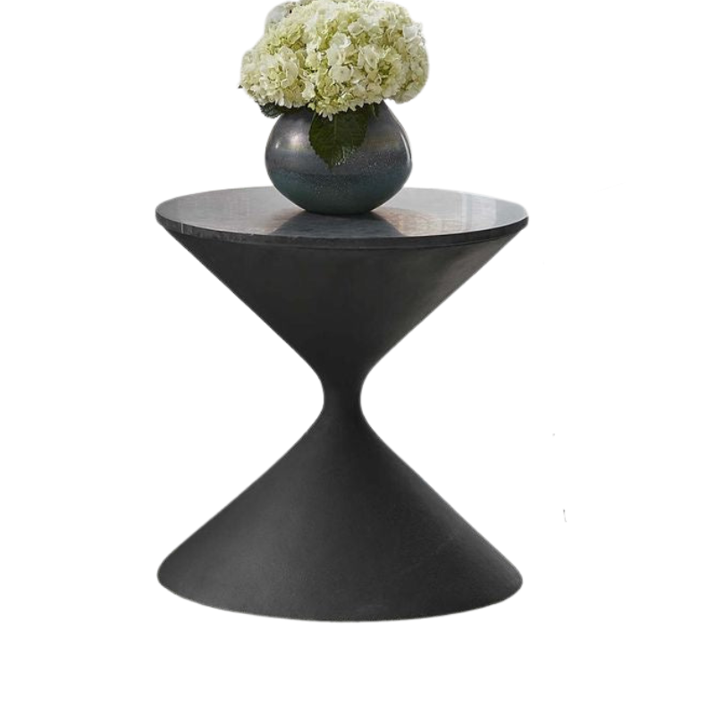 Mesa lateral cubierta de mármol gris negro