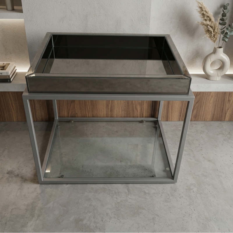Mesa Lateral Espejo Cristal