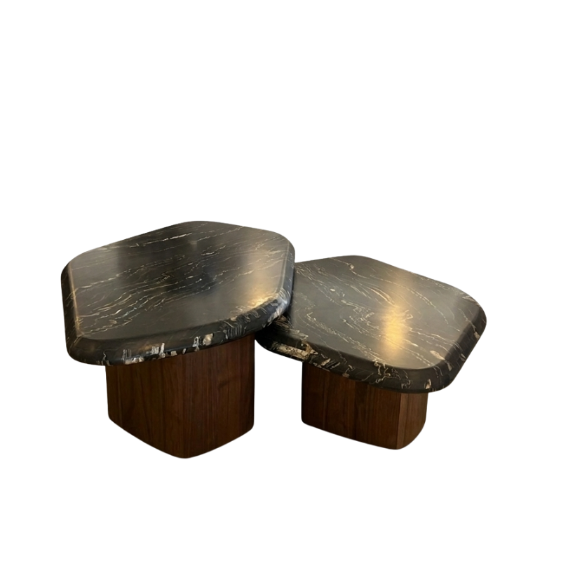 Set Mesa De Centro Cubierta De Mármol