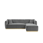 Sofa con chaise en Velvet gris