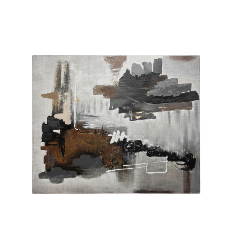 Cuadro abstracto en tonos ocres gris