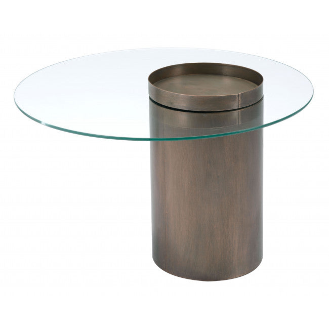 Mesa de centro cristal cilindro