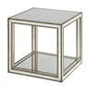 Mesa lateral cuadrada de espejo avejentado