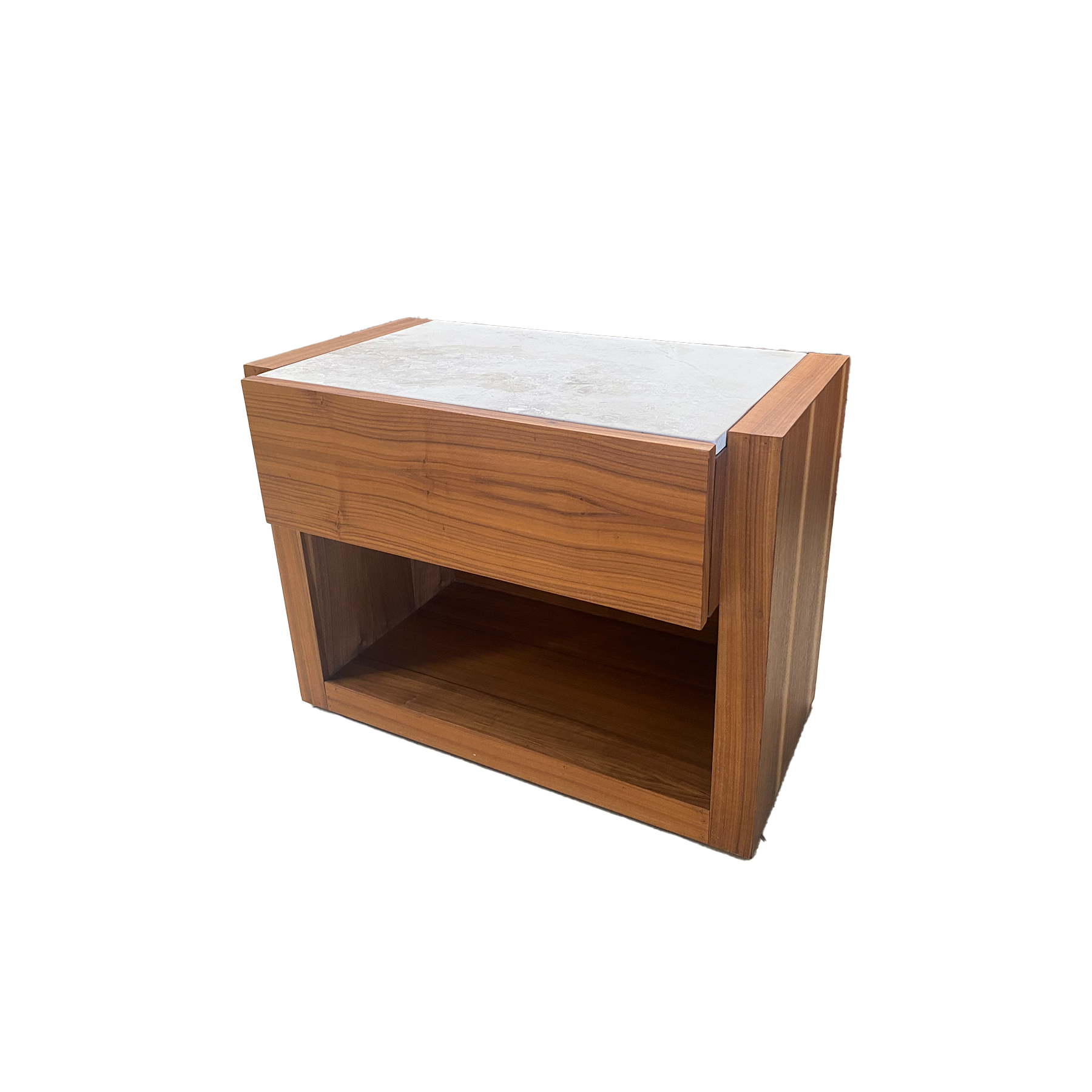 Buro de madera con mármol blanco mate