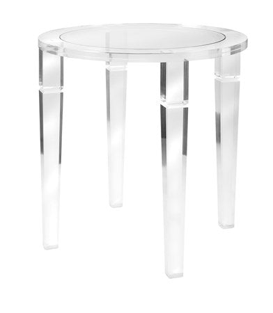 Mes lateral de acrílico y cristal
