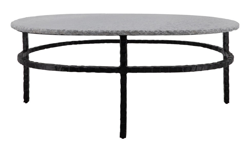 Mesa de centro ovalada mármol gris