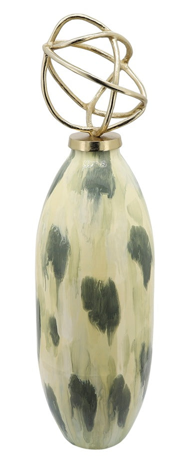 Jarrón cerámico verde ivory