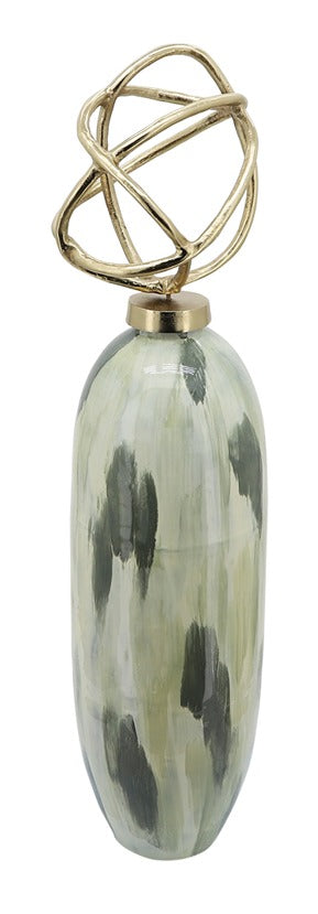 Jarrón cerámico verde ivory mediano