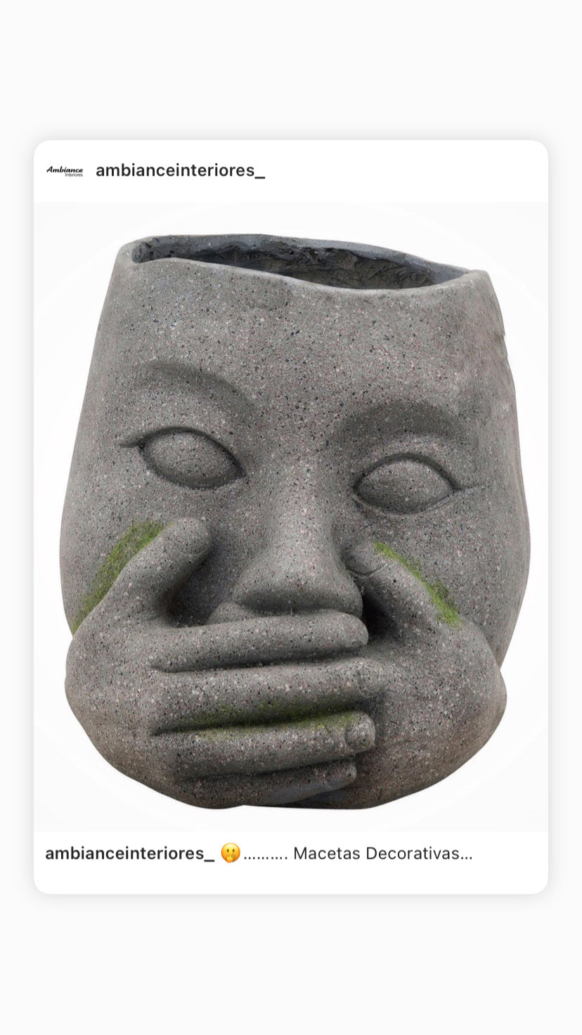 Maceta de cara “Silencio”